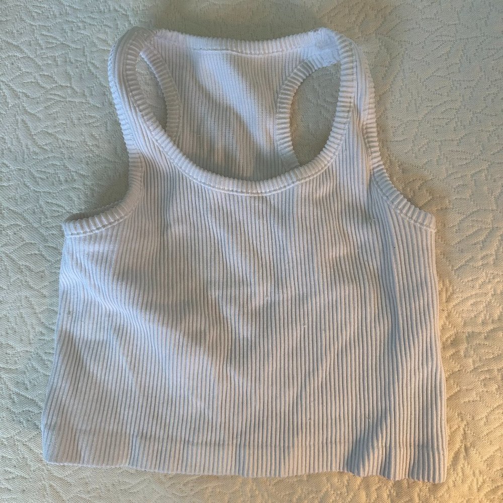ribbed white tank in size small